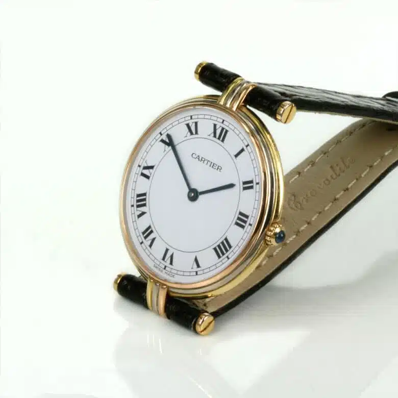 Ladies 18ct Cartier 3 colour gold Vendome watch