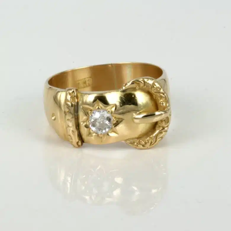Antique diamond buckle ring
