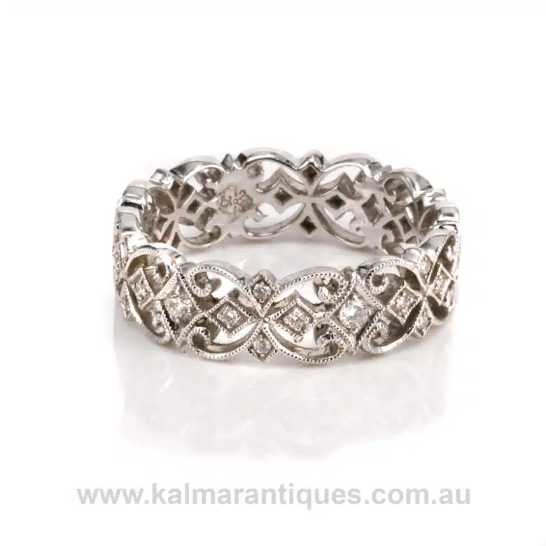 filigree diamond eternity ring