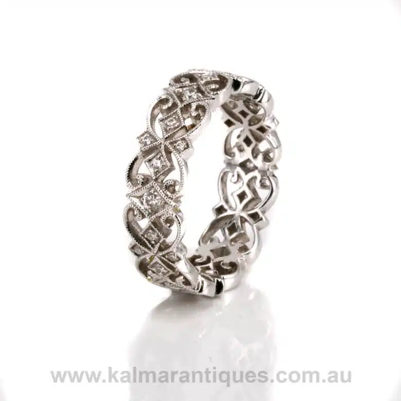 filigree diamond eternity ring