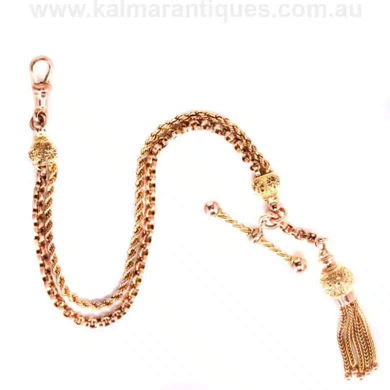 Antique gold Albertina made in rose gold in the 1890s