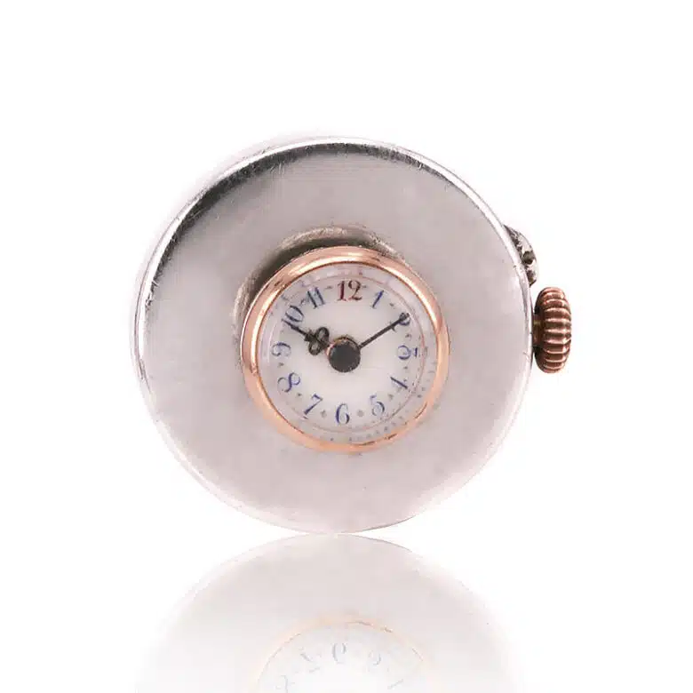 Rare antique sterling silver lapel pocket watch