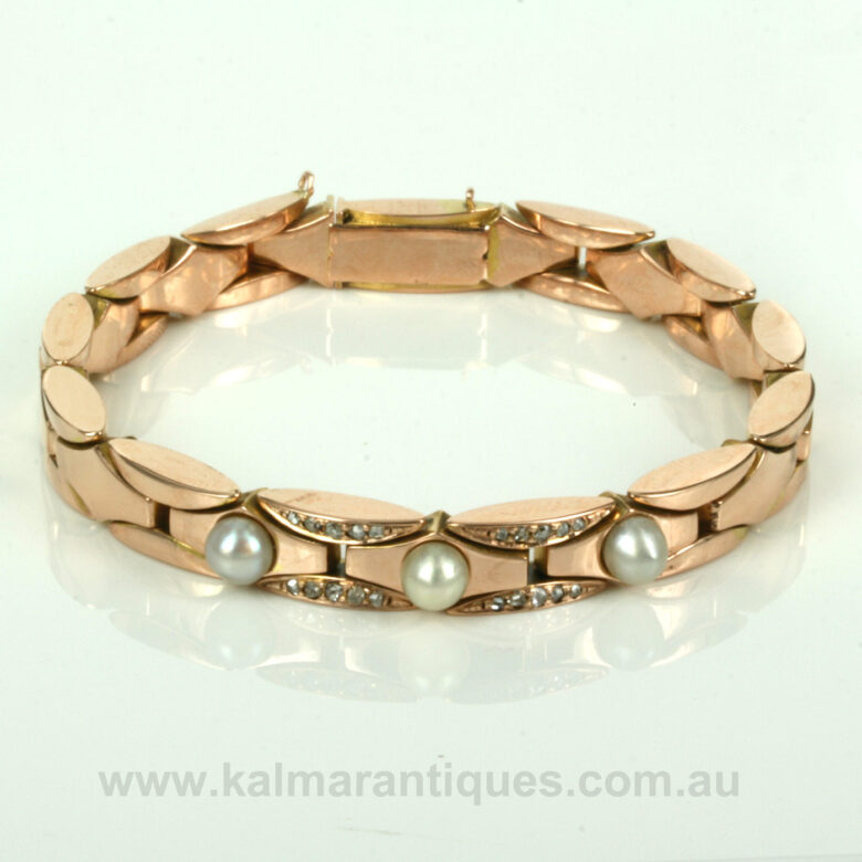 Rose gold retro era pearl and diamond braceletretro-bracelet-es3867-1.jpg