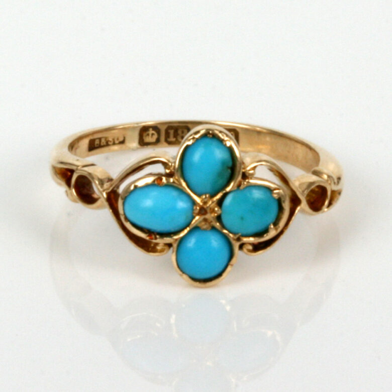 Antique turquoise ring from the Art Nouveau eraturquoise-ring-es2449-2
