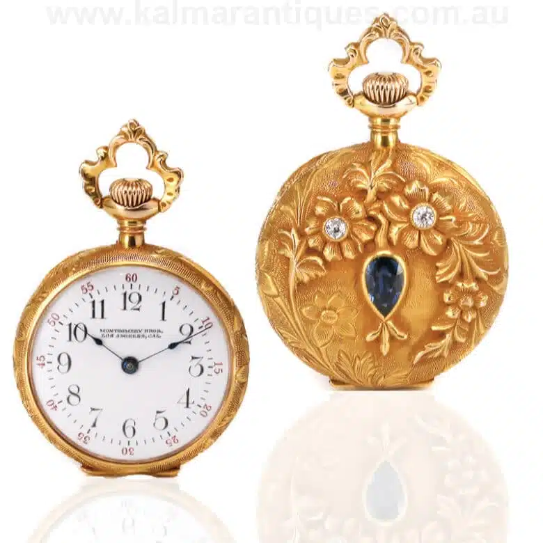 Antique Waltham pocket watch sold by Montgomery Bros