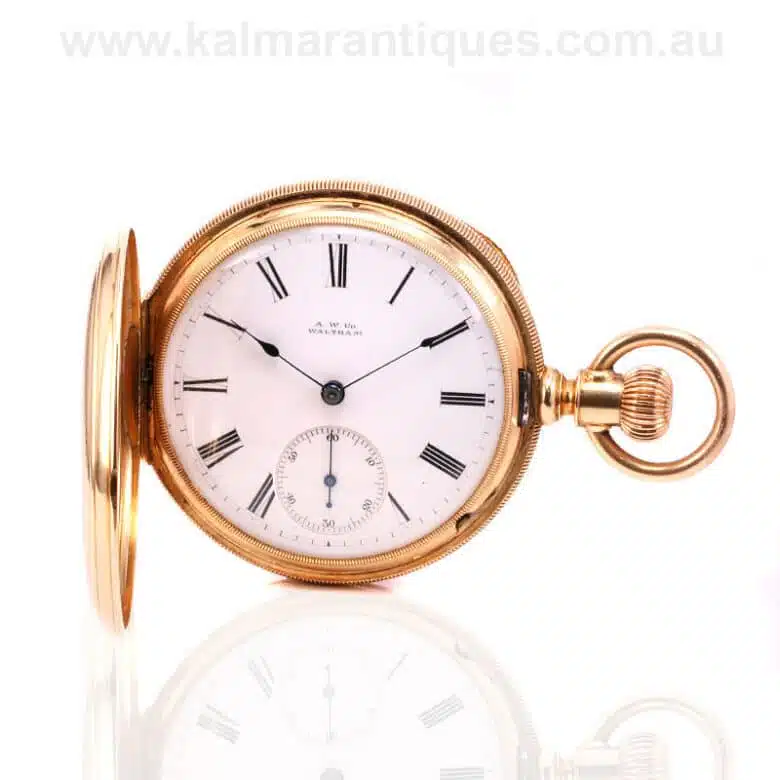 18 carat gold Waltham pocket watch made in 1888 in exceptional condition