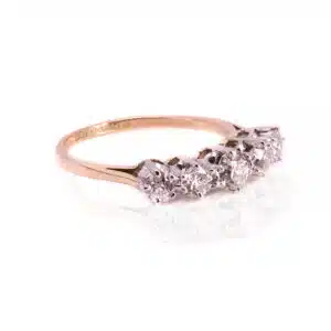 5 stone Art Deco diamond engagement ring