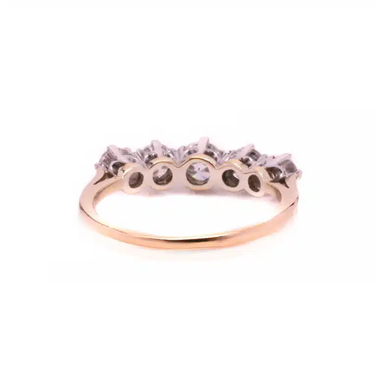 5 stone Art Deco diamond engagement ring