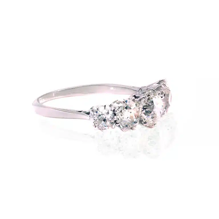 Art Deco mine cut diamond engagement ring