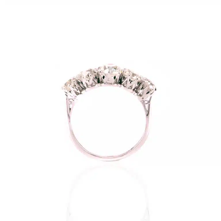 Art Deco mine cut diamond engagement ring