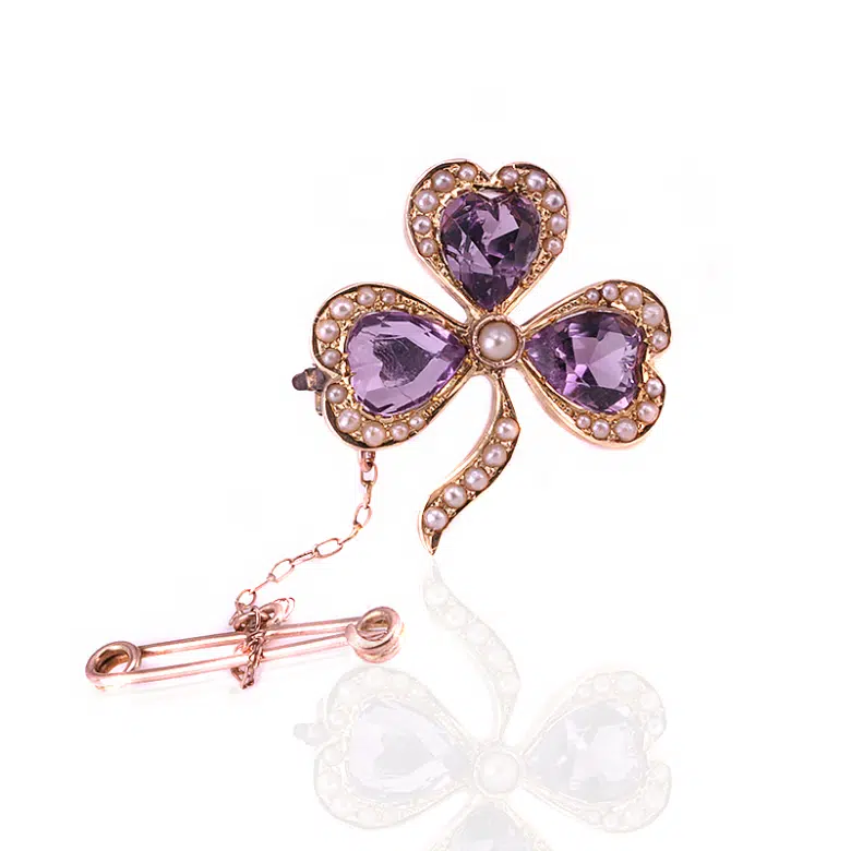 Amethyst brooch