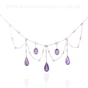 Art Deco amethyst and diamond necklace