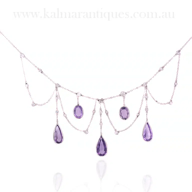 Art Deco amethyst and diamond necklace