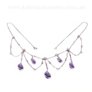 Art Deco amethyst and diamond necklace
