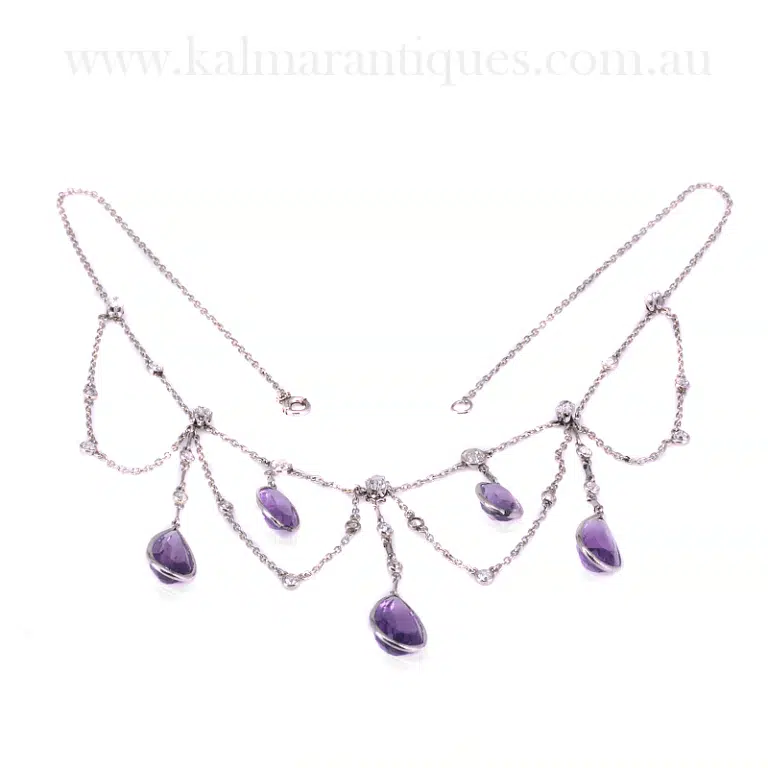 Art Deco amethyst and diamond necklace