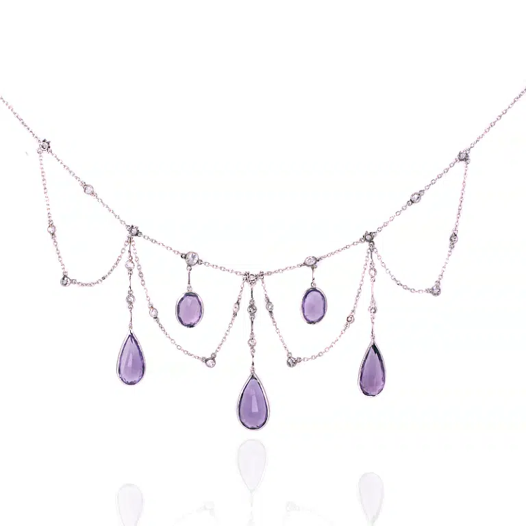 Art Deco amethyst and diamond necklace