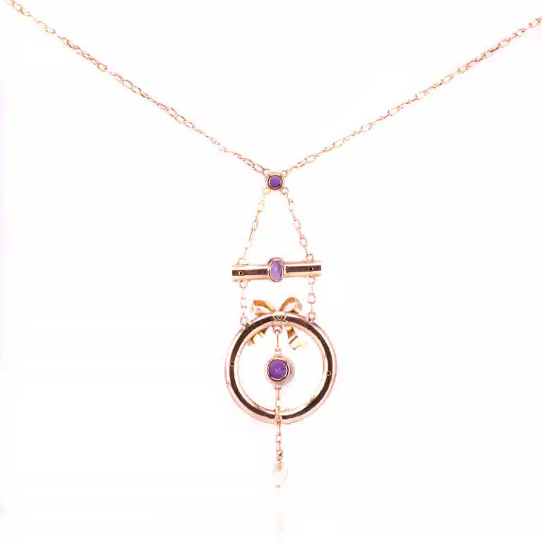 Amethyst and pearl Edwardian necklace