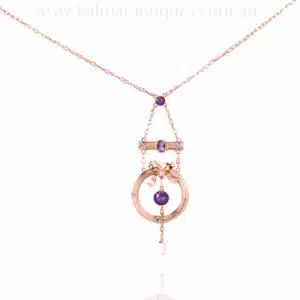 Amethyst and pearl Edwardian necklace