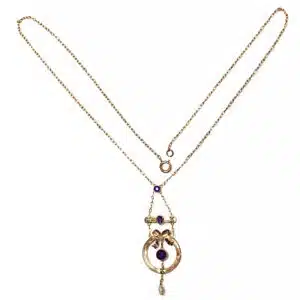 Amethyst and pearl Edwardian necklace
