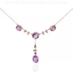 Antique amethyst and pearl necklace