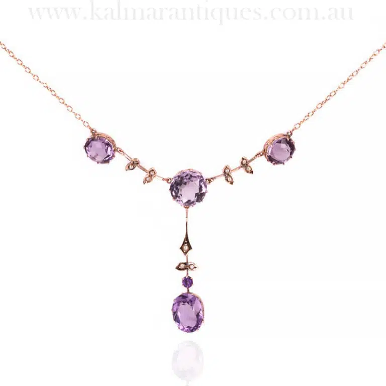 Antique amethyst and pearl necklace