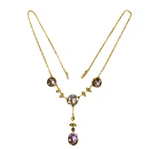 Antique amethyst and pearl necklace