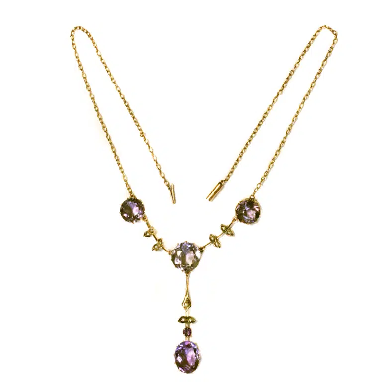 Antique amethyst and pearl necklace