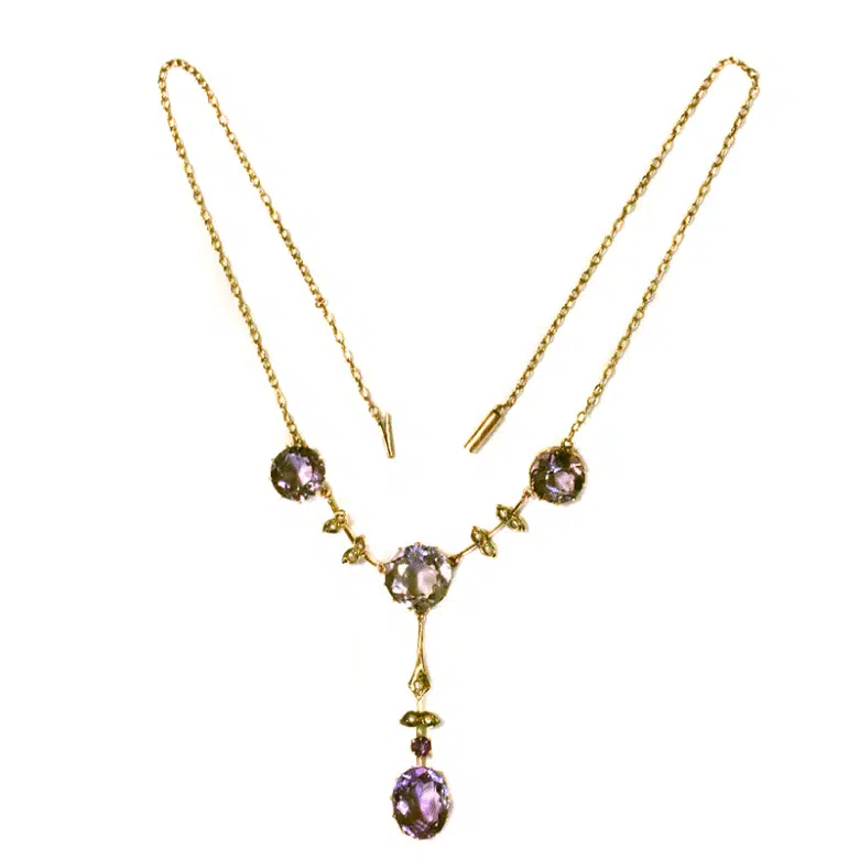 Antique amethyst and pearl necklace