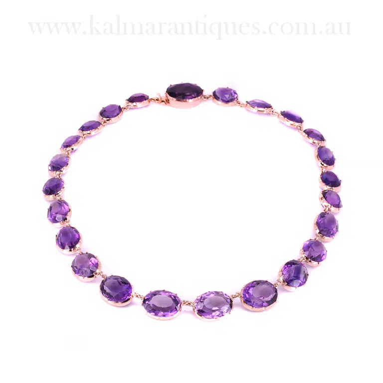 amethyst riviere necklace