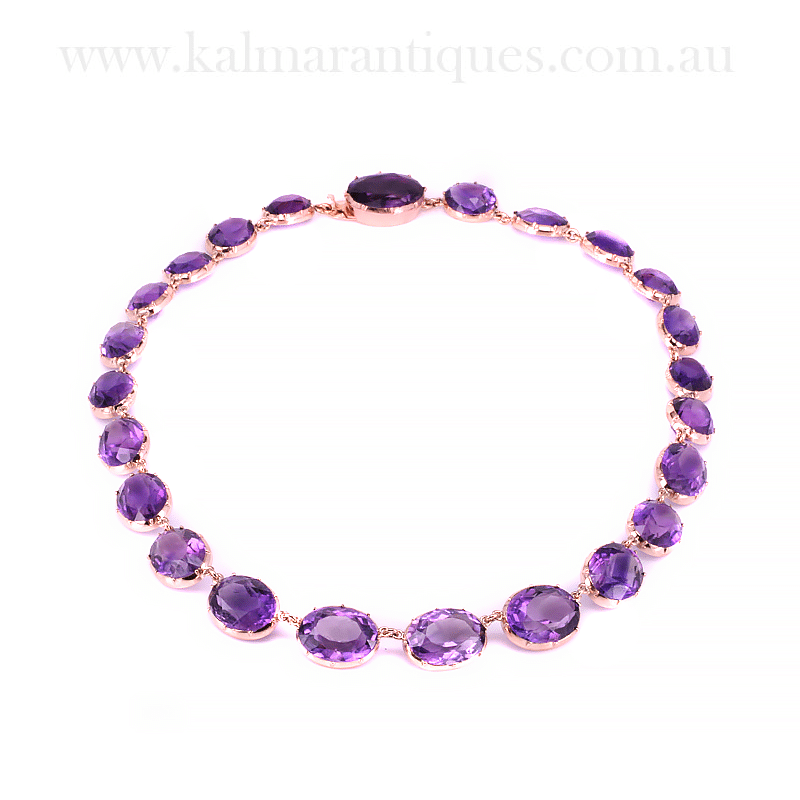 Antique amethyst riviere necklace