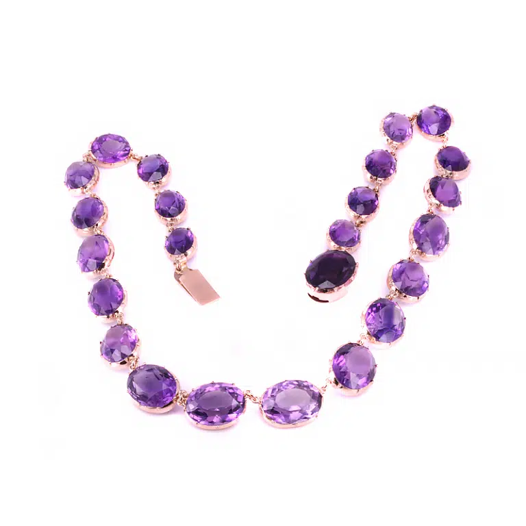Antique amethyst riviere necklace