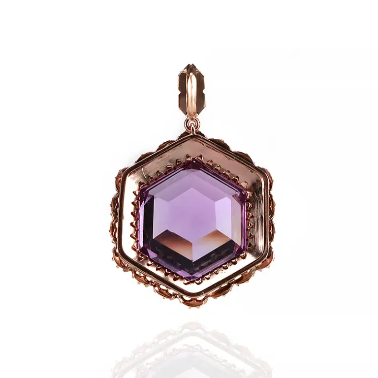 Antique amethyst and pearl pendant