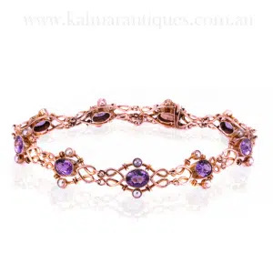 Antique amethyst and seed pearl bracelet