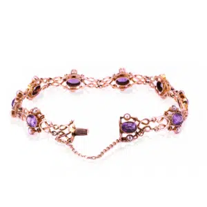Antique amethyst and seed pearl bracelet