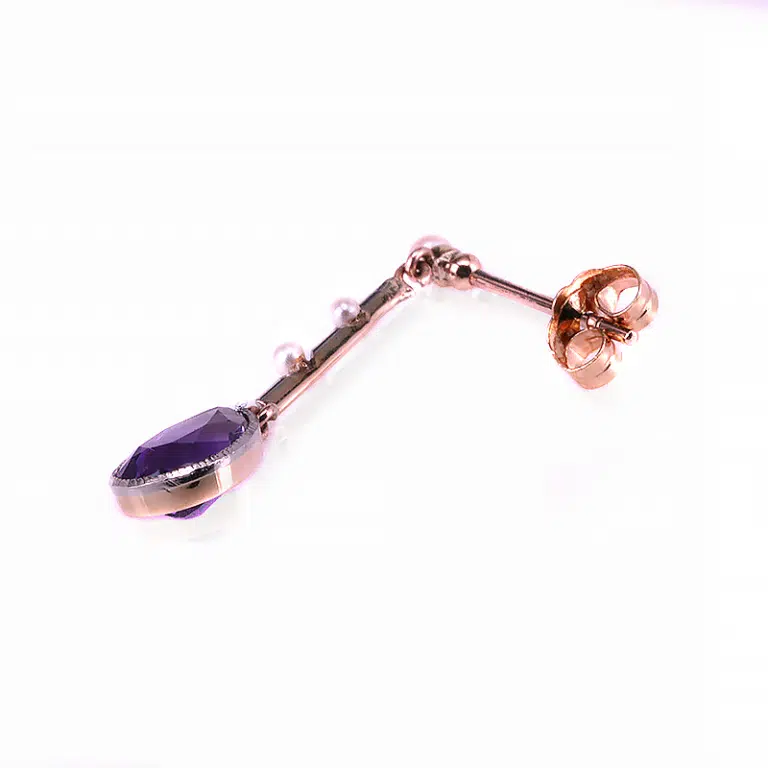 amethyst and pearl earrings