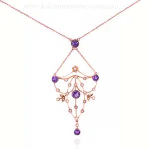 Antique amethyst and pearl necklace