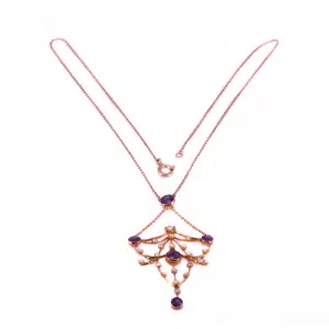 antique amethyst and pearl necklace
