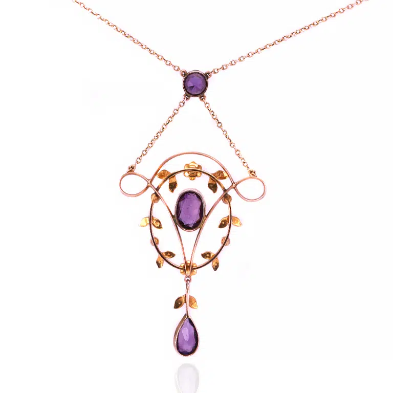 Antique amethyst and pearl necklace