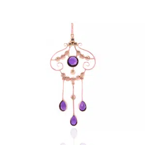 Edwardian antique amethyst and pearl pendant