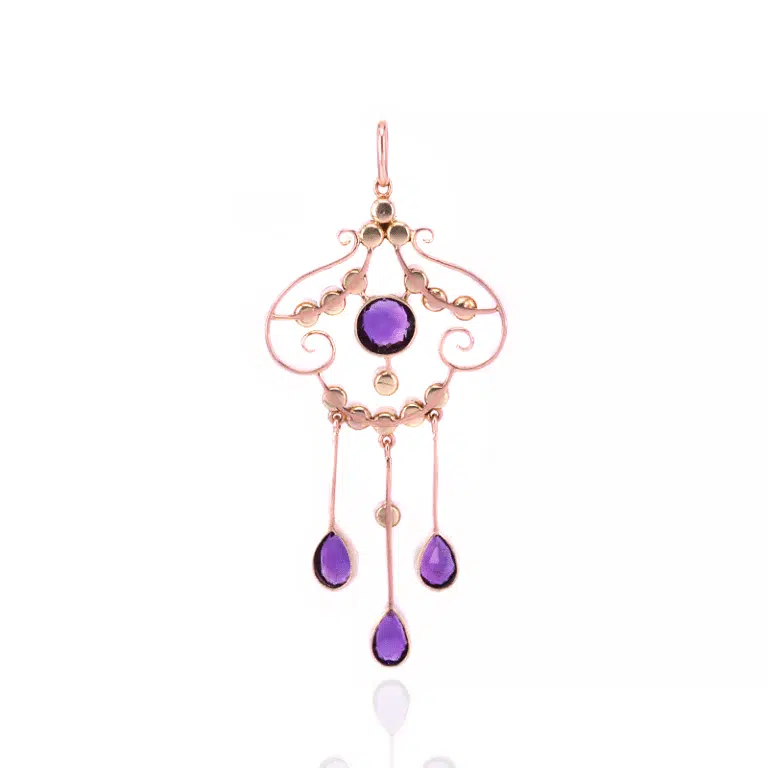 Edwardian antique amethyst and pearl pendant
