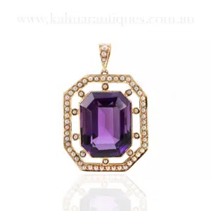 Art Deco amethyst and pearl pendant