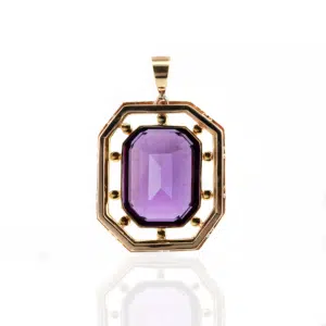 Magnificent Art Deco amethyst and seed pearl pendant