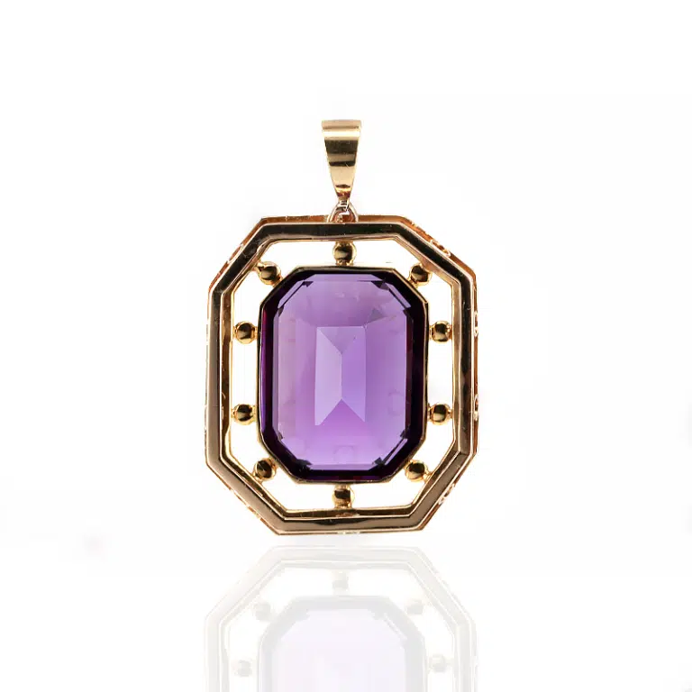 Magnificent Art Deco amethyst and seed pearl pendant