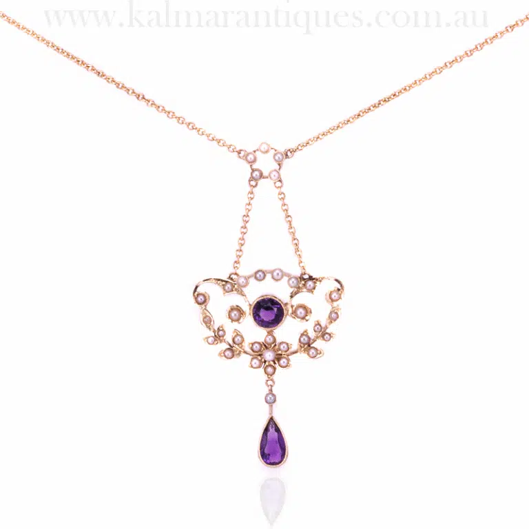 amethyst and pearl necklace