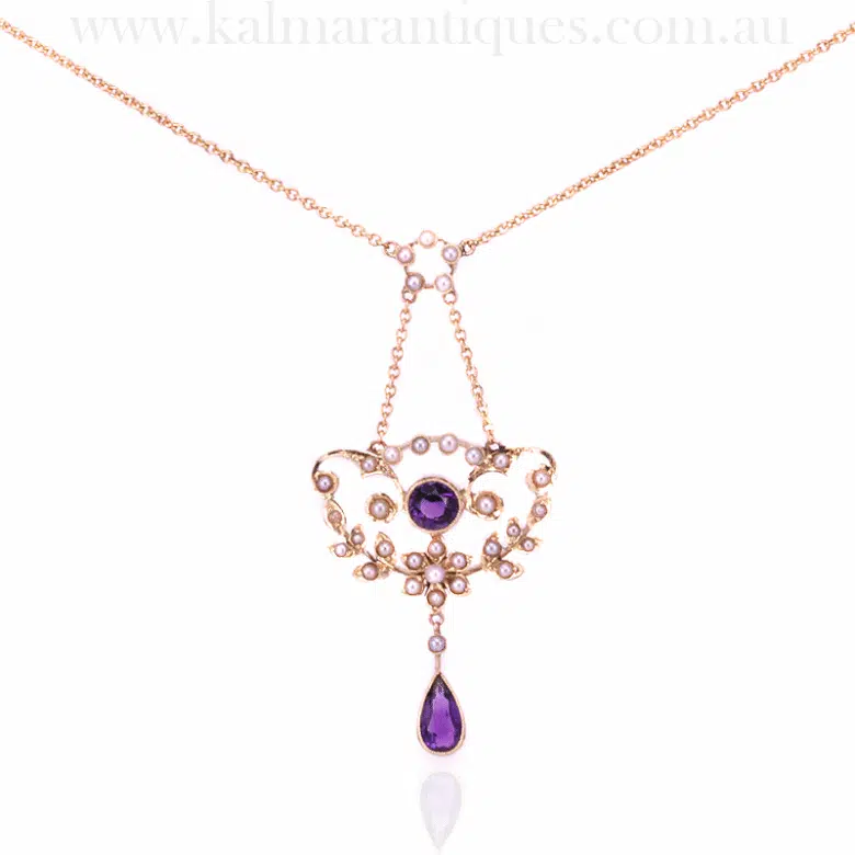 amethyst and pearl necklace