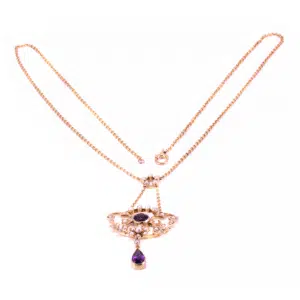Edwardian era amethyst and pearl necklace