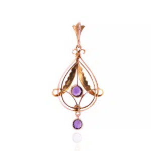 Edwardian era amethyst and seed pearl pendant