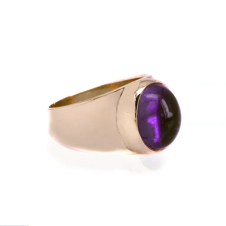 Vintage cabochon cut amethyst ring made in 1986
