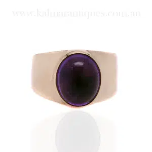 cabochon cut amethyst ring