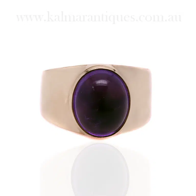 cabochon cut amethyst ring